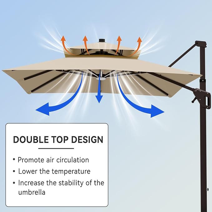 10' X 13' Cantilever Patio Outdoor Umbrella - Image 6