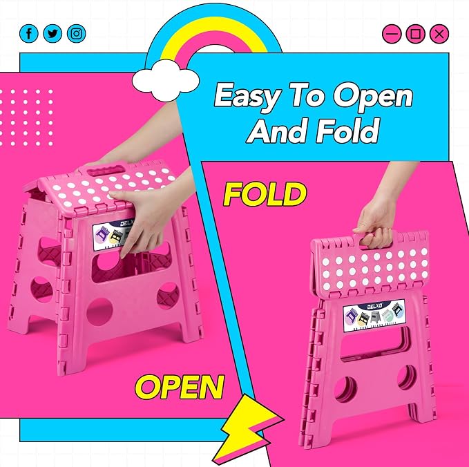 Delxo Folding Step Stool 13 Inch, 300 Lbs Step Stool - Image 7