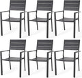 AECOJOY 4 Pieces Outdoor Dining Chairs, Aluminum Frame Stackable Patio Chair by AECOJOY