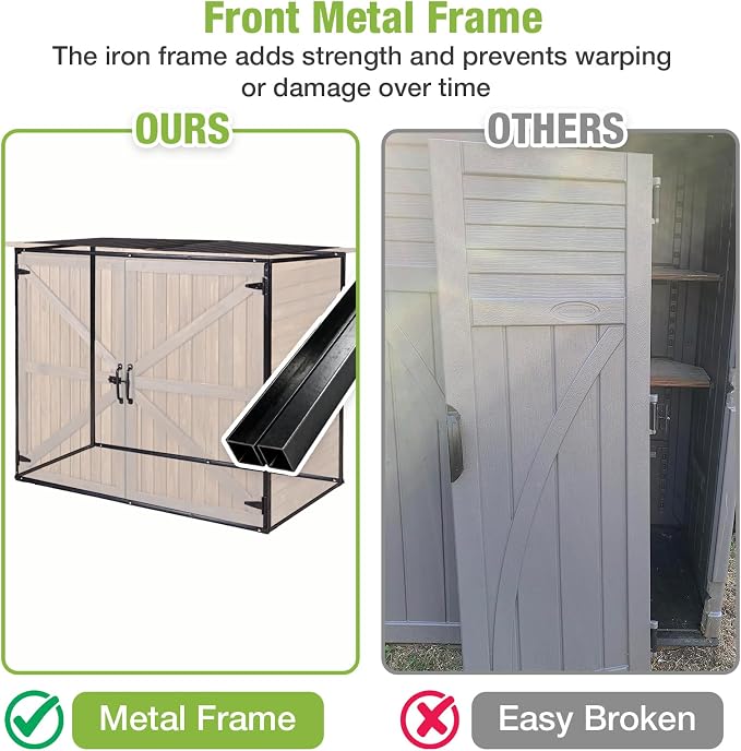 GUTINNEEN Weatherproof Outdoor Trash Can Shed, Outdoor Storage Shed - Image 3