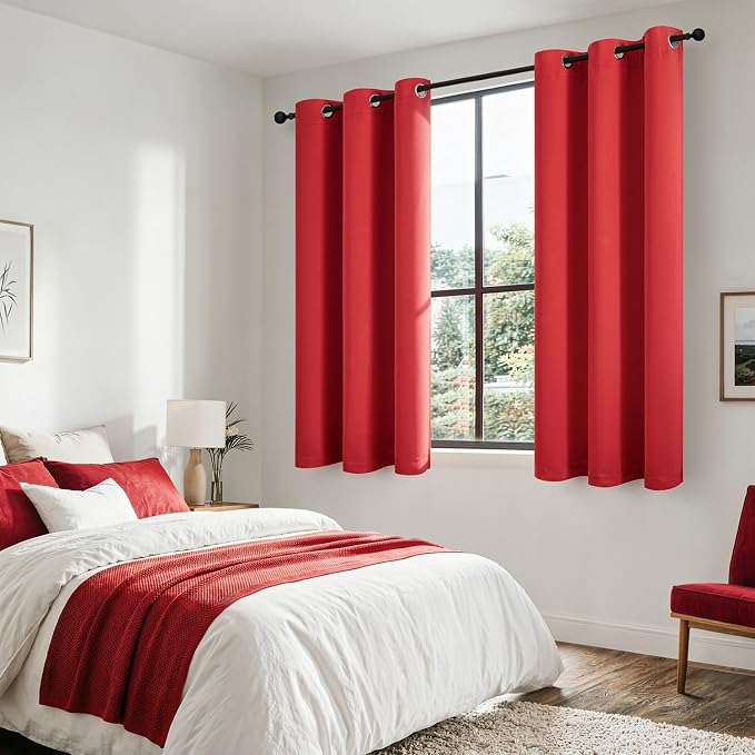 MIULEE Red 100% Blackout Curtains - Image 6