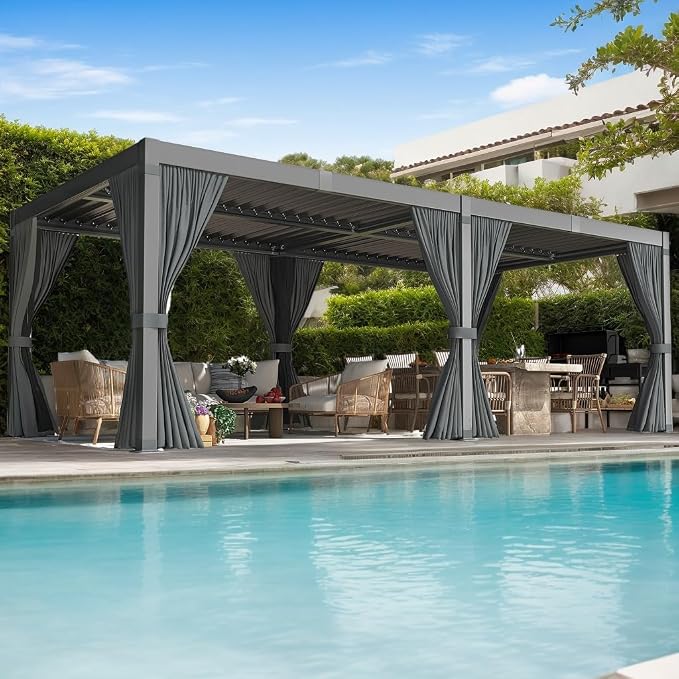 Airwire 10x20 ft Louvered Pergola All-Aluminum Frame | Outdoor Pergolas - Image 9