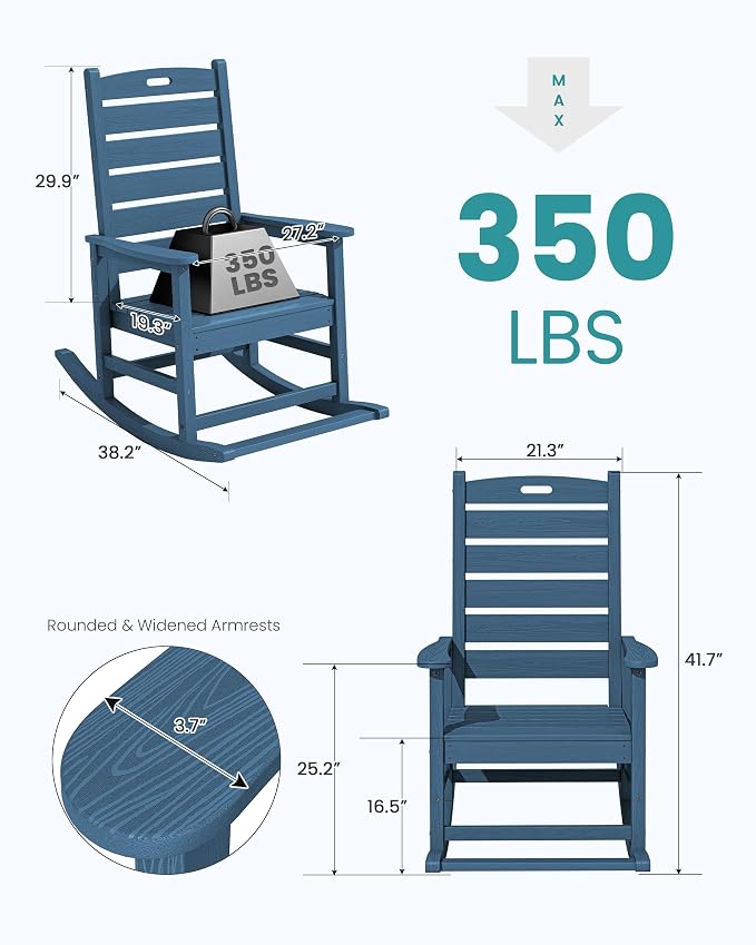 SERWALL HDPE Outdoor Rocking Chair - Image 3