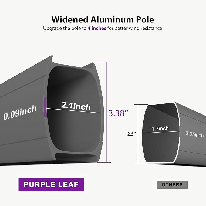 PURPLE LEAF Sunbrella Patio Umbrella 12 Feet Outdoor Umbrella Spectrum Sand | - Image 7