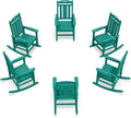 Oversized Outdoor Rocking Chairs Set of 6, 380lbs Heavy-Duty Large Patio Rocker by CIOKEA