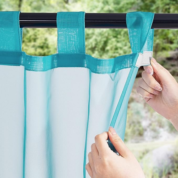 NICETOWN 2 Panels Voile Sheer Outdoor Curtains - Image 2