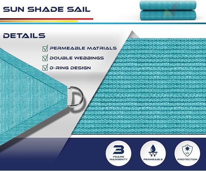 Windscreen4less 24' x 24' x 24' Sun Shade Sail Triangle Outdoor Canopy Cover UV - Image 3