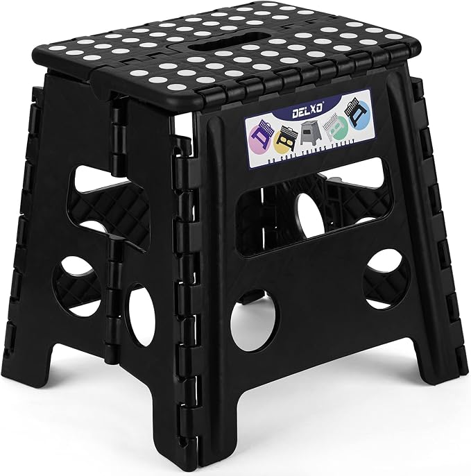 Delxo Folding Step Stool 13 Inch, 300 Lbs Step Stool by Delxo