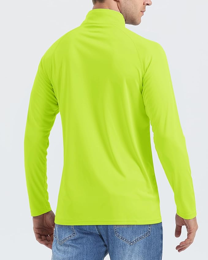 Boladeci Men's UPF 50+ Sun Shirts 1/4 Zip Long Sleeve SPF UV Protection Lightweight Quick Dry Quarter Zip Golf Shirts