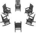 Oversized Outdoor Rocking Chairs Set of 6, 380lbs Heavy-Duty Large Patio Rocker by CIOKEA