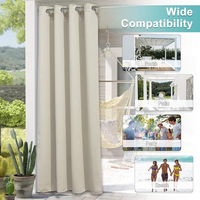 NICETOWN 2 Panels Outdoor Curtains - Image 6