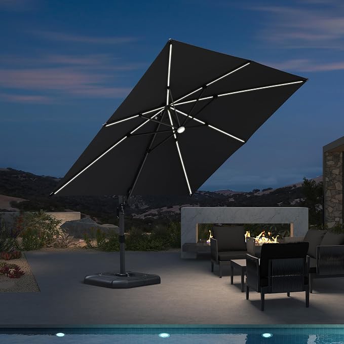 PURPLE LEAF Cantilever Patio Umbrella 10' x 10' - Image 3