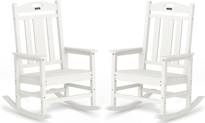 Oversized Outdoor Rocking Chairs, High Back Patio Rockers by CIOKEA