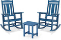 LUE BONA Outdoor Rocking Chairs Set, HDPS Poly Porch Rockers by LUEBONA