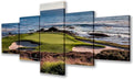 Native American Decor Coastline Golf Course Paintings Multi Piece Canvas Wall Art for Living Room Landscape Pictures Contemporary Artwork Wooden Framed Ready to Hang Poster and Prints(50''W x 24''H)