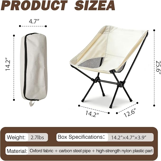 Wind Tour Portable Camping Chair Foldable Outdoor Chair - Image 3