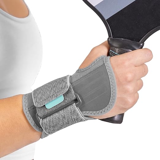 BraceAbility Wrist Support for Men and Women - Tennis and Pickleball Wrist Brace, Sports Injury Relief, Sprained Wrist Recovery, Tendonitis Support, Bowling, Volleyball, Golf - Left Hand (Small)