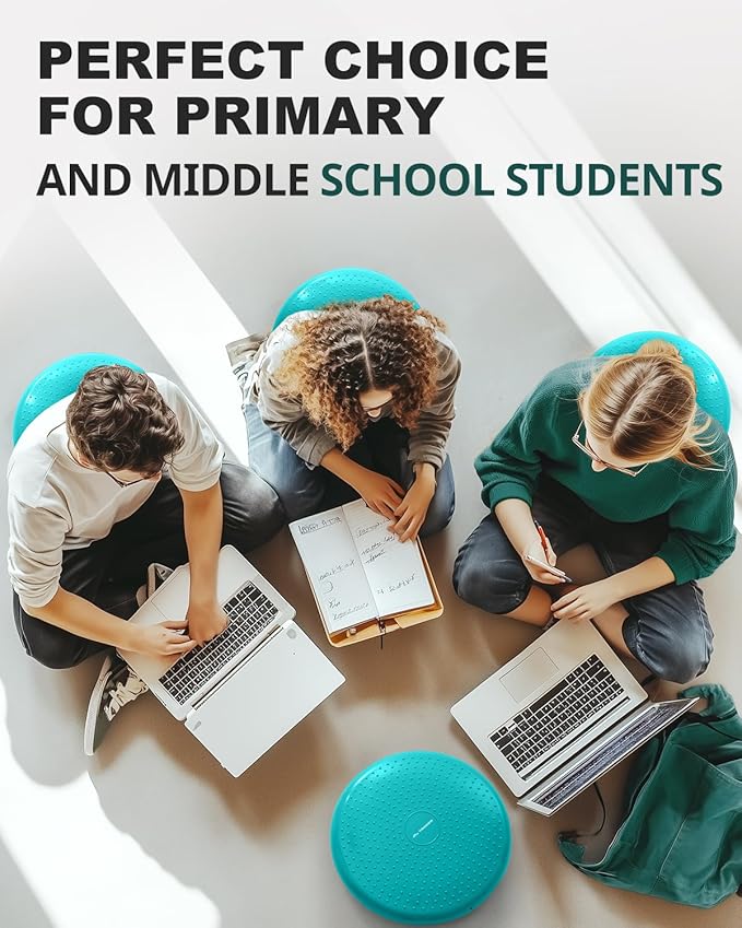 Trideer Wobble Cushion Core Balance Disc, Flexible Seating for Classroom Elementary, Wiggle Seat for Sensory Kids, Balance Pad with Inflation Pump