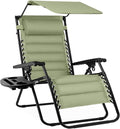 Best Choice Products Oversized Padded Zero Gravity Chair w/Canopy Headrest Cup by BestChoiceProducts
