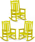 Oversized Outdoor Rocking Chairs Set of 3, 380lbs Heavy-Duty Large Patio Rocker by CIOKEA