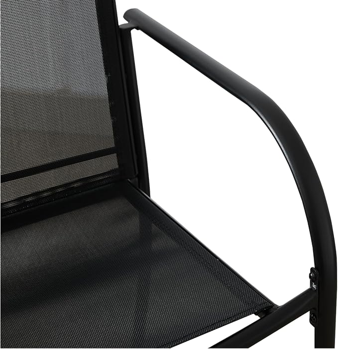 Stackable Patio Chairs Set of 6, Outdoor Dining Chairs - Image 6