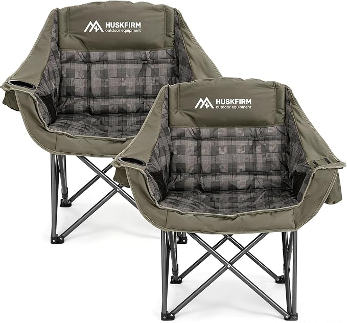 Oversized 2 Pack Camping Chairs, Camping Chairs Support 450LBS by Huskfirm