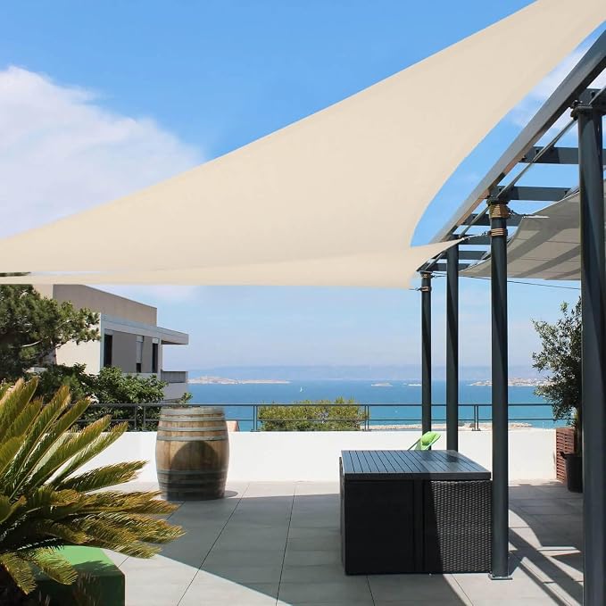 Tronssien Triangle 10'x10'x10' Sun Shade Sail, 95% UV Blockage Canopy Awning by Tronssien