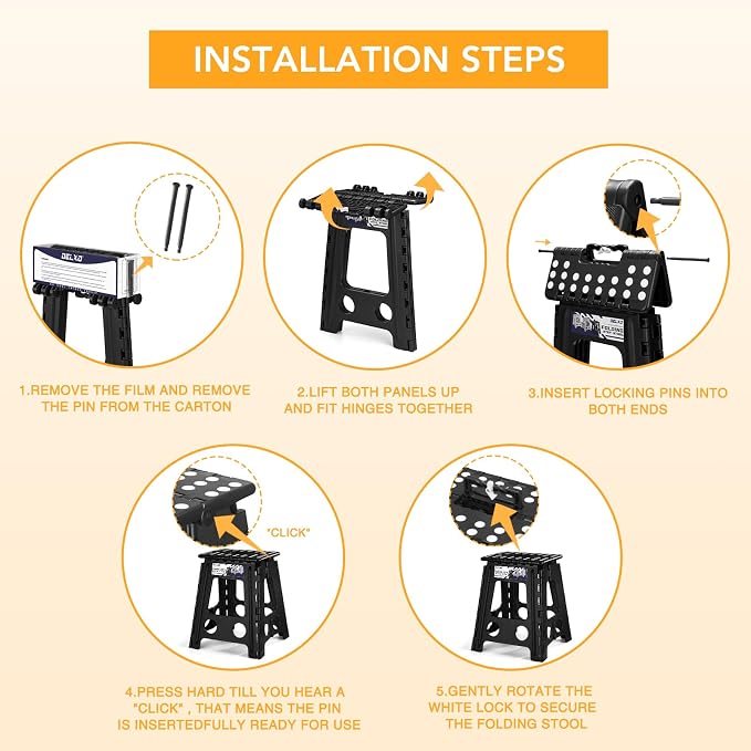 Delxo 16 Inch Folding Step Stool, Foldable Step Stool - Image 7