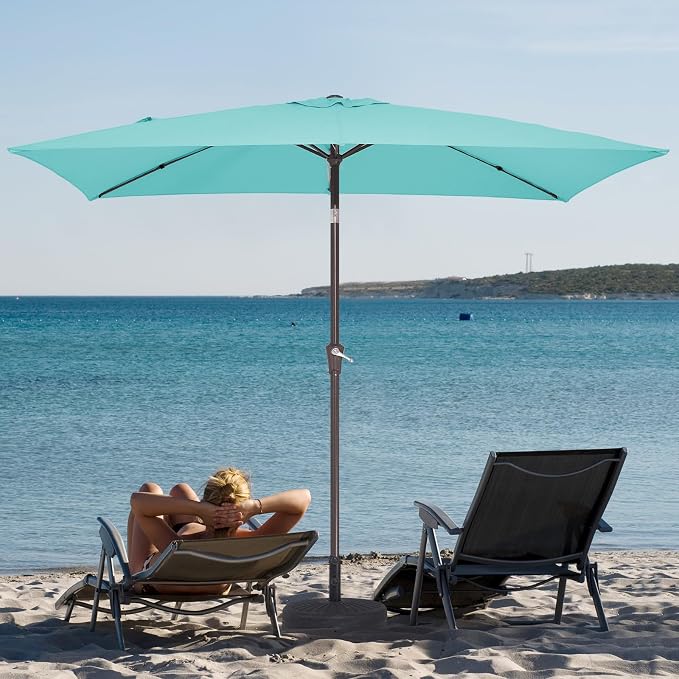 JEAREY 6.5x10 ft Rectangular Patio Umbrellas Outdoor Market Umbrella - Image 3