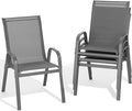 Patio Chairs Set of 4, All Weather Outdoor Dining Chairs | Stackable Dining by Dovov