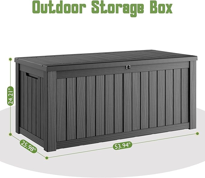 Outdoor Storage Box, 155 Gallon Large Outdoor Resin Deck Box, Storage - Image 2