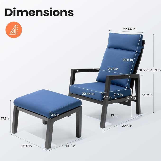 Pellebant Aluminum Outdoor Recliner Chair - Image 2