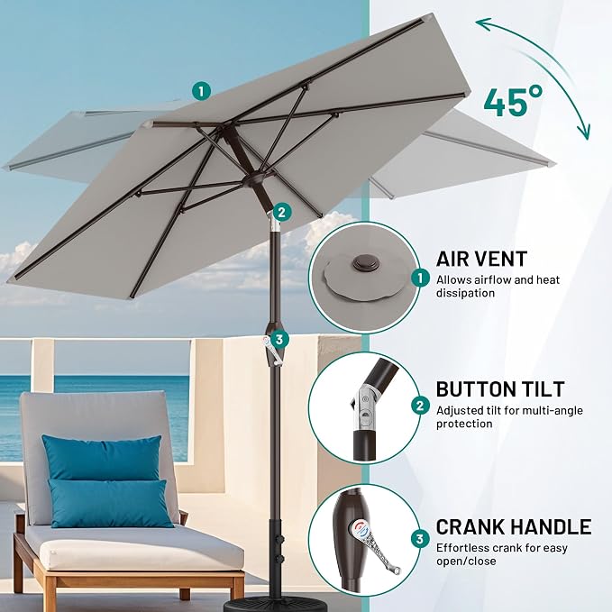 7.5FT Patio Umbrella Table Market Umbrella - Image 5
