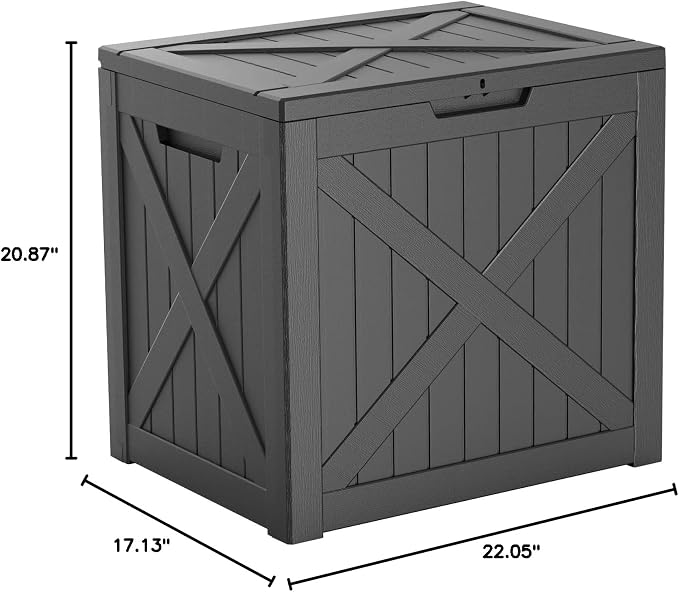 32 Gallon Waterproof Outdoor Storage Box, UV Resistant Resin Deck Box - Image 2