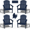 Stackable Adirondack Chairs Set of 4, Compact HDPE, All-Weather by nevilywood