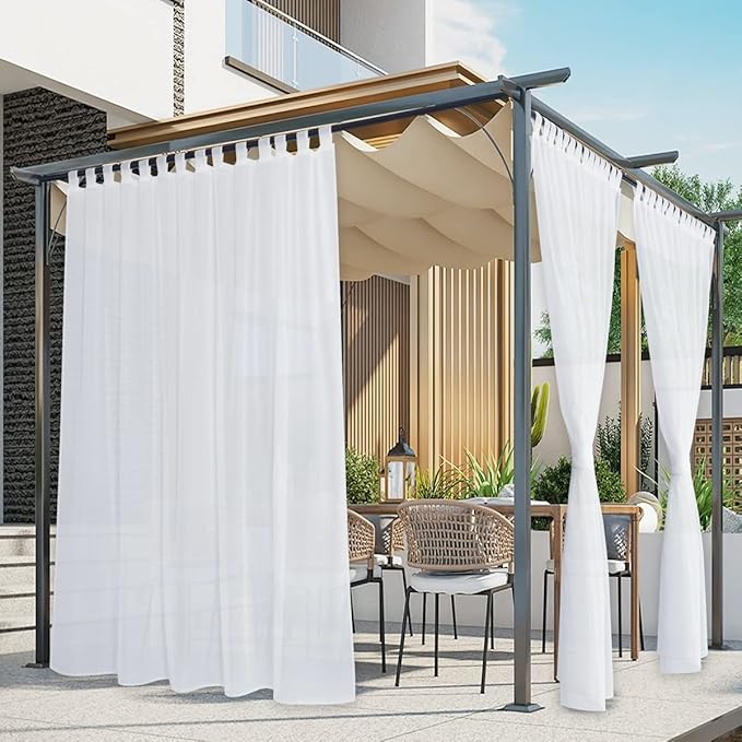 NICETOWN 2 Panels Outdoor Sheer Curtains by NICETOWN