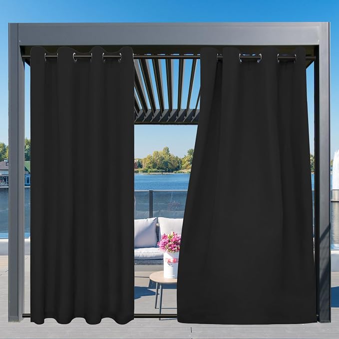Easy-Going Outdoor Curtains for Patio 2 Panels, 54x84 inch, Weatherproof - Image 3