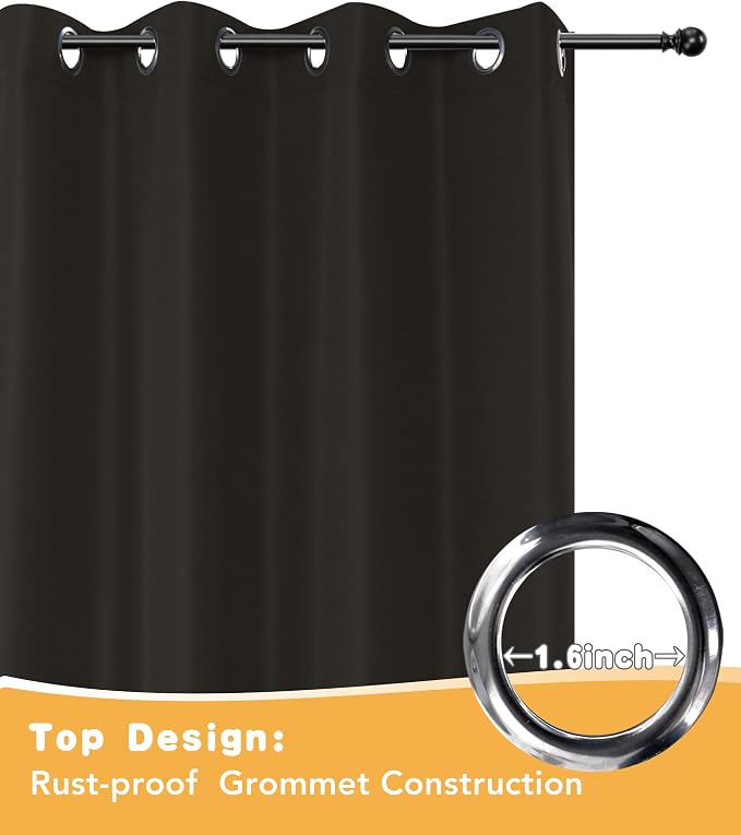 Outdoor Curtains for Patio Waterproof 2 Pcs 54x95 Inch Chocolate | Poolside - Image 4