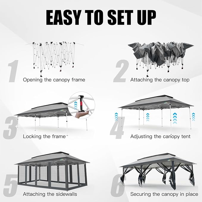 COBIZI 12x20 Pop Up Canopy Tent - Image 5