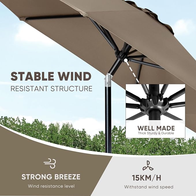 Tempera Patio Market Outdoor Table Umbrella - Image 5