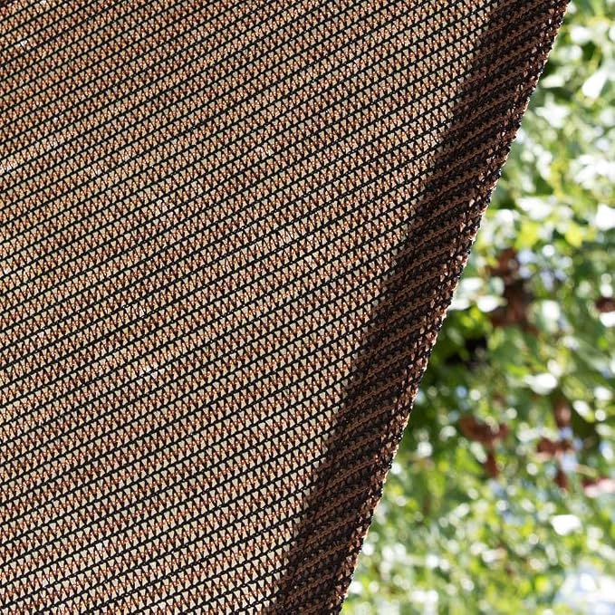 Amgo Custom Size 9' x 15' Brown Rectangle Square Sun Shade Sail UPF50+ - Image 9