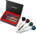 Darts Metal Tip Set Professional Metal Darts for Dartboard Steel Tip Darts with Nonslip Iron Barrel Aluminum Dart Shafts,Extra Flights,Dart Sharpener,Gift Box
