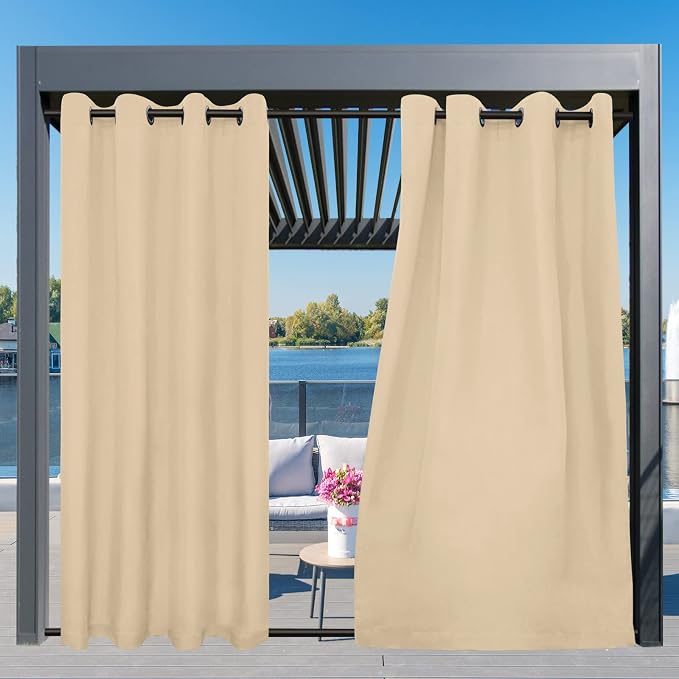 Easy-Going Outdoor Curtains for Patio 2 Panels, 54x96 inch, Weatherproof - Image 3