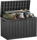 60 Gal Outdoor Storage Box Waterproof Lockable Resin Deck Box | Patio Furniture by EASYUP