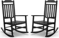 Patio Rocking Chair Outdoor Set of 2, Oversized Porch Rocker, High Back Smooth by GYMHILL
