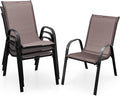 Giantex Patio Chairs Set of 4, Stackable Outdoor Dining Chairs by Giantex