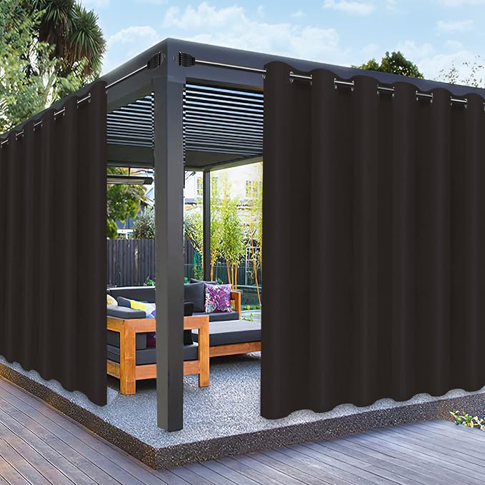PureFit Outdoor Curtains for Patio Waterproof Weatherproof Outside Curtains | by PureFit