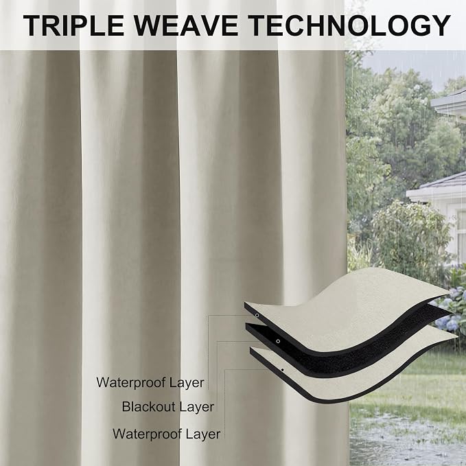 RYB HOME 2 Panels Outdoor Curtains - Image 7