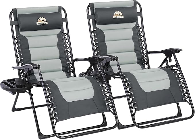 Colegence Oversized Padded Zero Gravity Chairs, 0-170° lock, removable side by ColegenceOutdoor