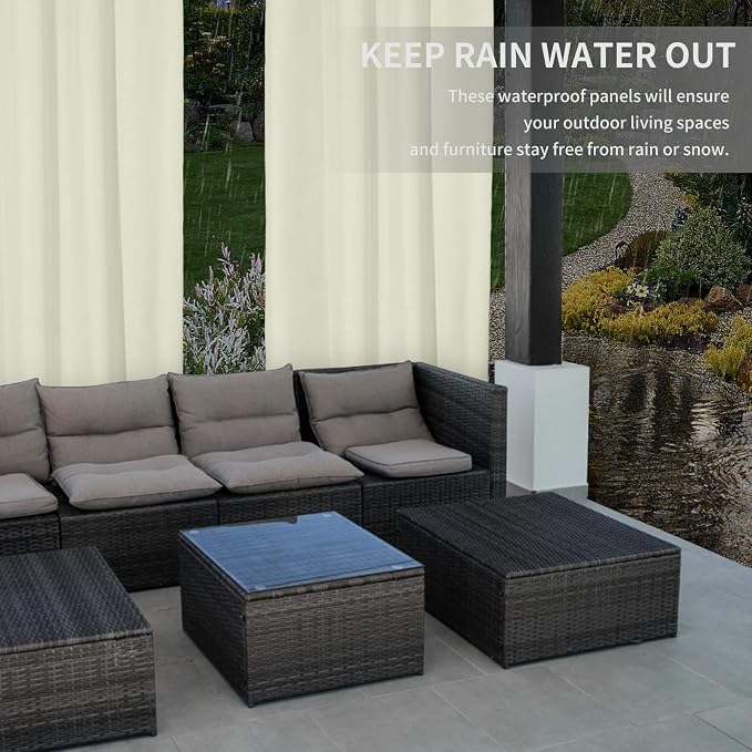 Easy-Going 100% Waterproof Outdoor Curtains 54x84 inch, Gazebo and Pergola 2 - Image 4